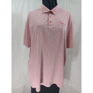 Regal Geometric Print Golf Polo Shirt By Adidas In Soft Blush Pink & Coral Patte